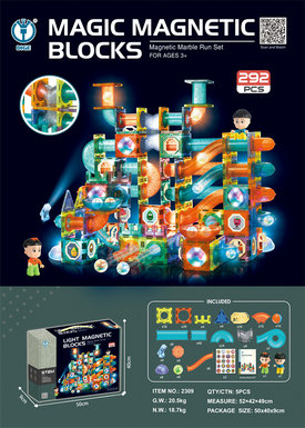 Magic Magnetic Paradise Puzzle Building blocks (Magnetic Lighting Ball track blocks) 292pcs