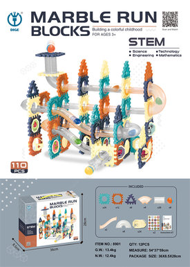 Slide track park puzzle building block toys (ball track building blocks) 110pcs