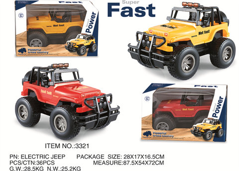 Jeep / inertia toy color: yellow, red