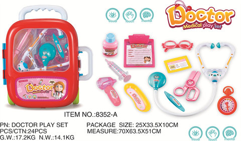 Pull rod box, medical equipment, doctor's toys, thermoplastic fitting of toys from house to house.