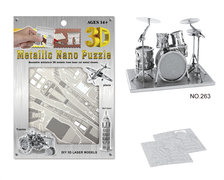 架子鼓3D纳米模型拼装玩具 益智玩具