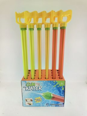 65CM transparent hand water cannon (diameter 2.5) (display box / 24 pieces in bulk) water gun / water play / beach toy water cannon toy summer water pump gun toy