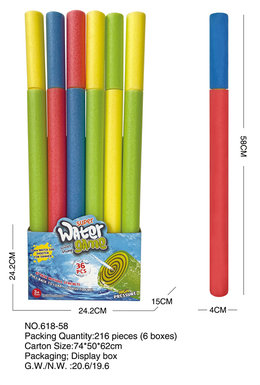 4*58CM EVA Water Cannon display Box / 36 Water Gun / Water play / Beach Toy Water Cannon Toy Summer Water pump Gun Toy