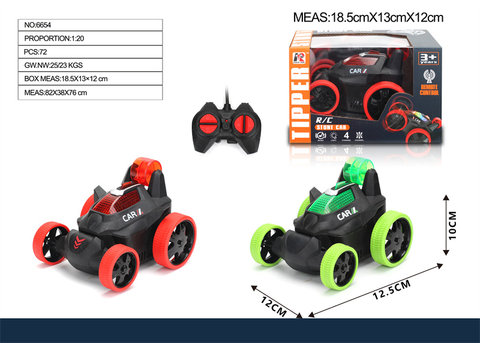 Four-way remote control stunt dumper toy remote control car toy does not include electric tape light and music
