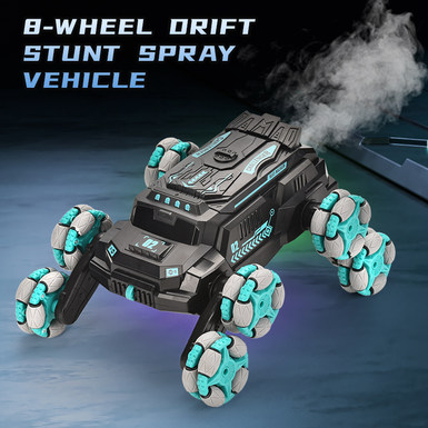 Drift spray eight-wheel stunt assault vehicle toy remote control vehicle toy