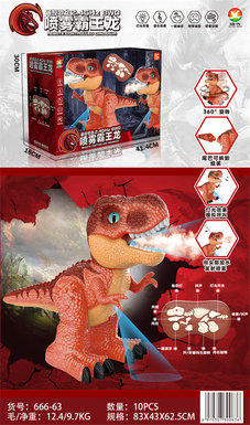 8-pass 2.4G remote control spray Q version Tyrannosaurus Rex toys remote control toys (with colorful lights, simulated calls, spray function)