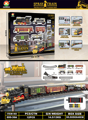 Classical steam electric rail train toy electric toy (train simulation sound, with light)