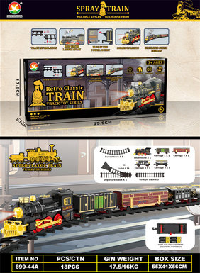Classical steam electric rail train toy electric toy (train simulation sound, with light)