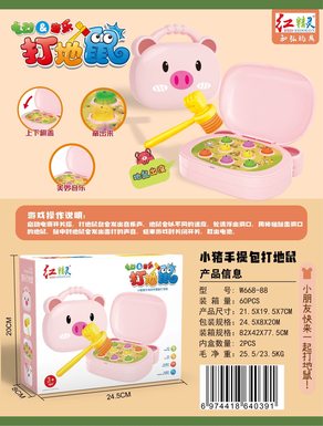 Piglet suitcase, electric music, whacking a mouse, electric toys