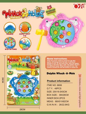 Dolphin music, rotating whack-a-mole electric toy