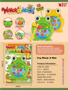 Frog music rotating whack-a-mole electric toy