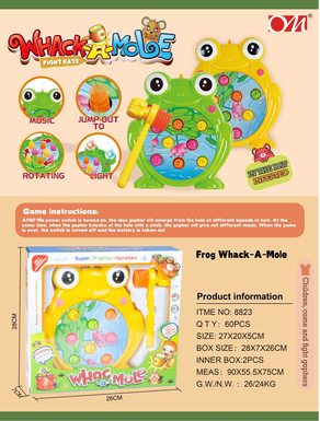 Frog music rotating whack-a-mole electric toy